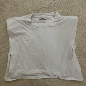 Aritzia padded shoulder crop top